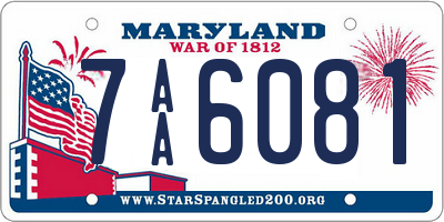 MD license plate 7AA6081