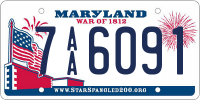 MD license plate 7AA6091