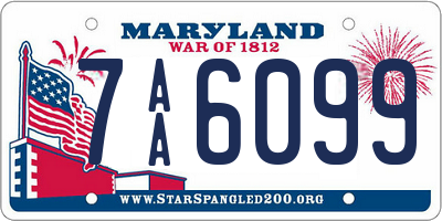 MD license plate 7AA6099