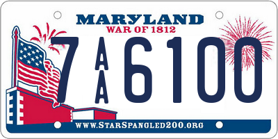 MD license plate 7AA6100