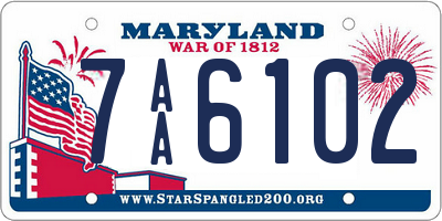 MD license plate 7AA6102