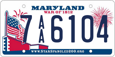 MD license plate 7AA6104