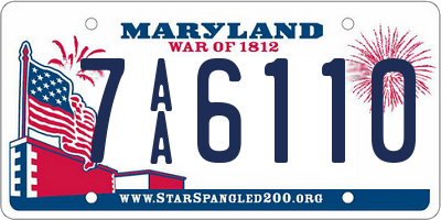 MD license plate 7AA6110