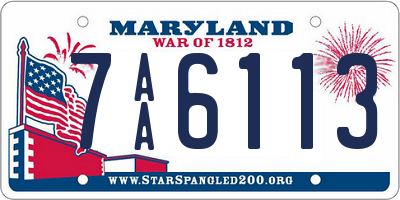 MD license plate 7AA6113