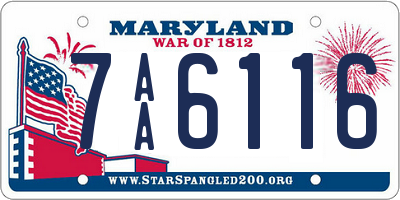 MD license plate 7AA6116