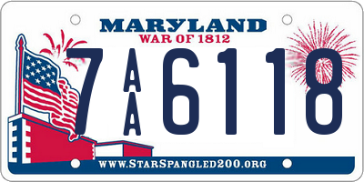 MD license plate 7AA6118