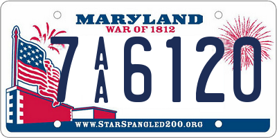 MD license plate 7AA6120