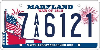 MD license plate 7AA6121