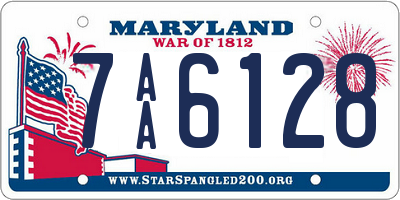 MD license plate 7AA6128