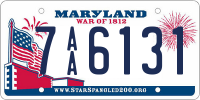 MD license plate 7AA6131