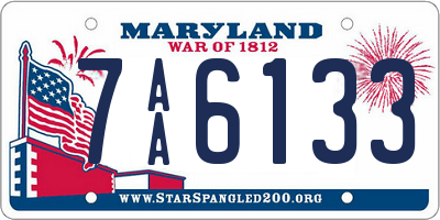 MD license plate 7AA6133