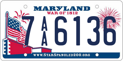 MD license plate 7AA6136