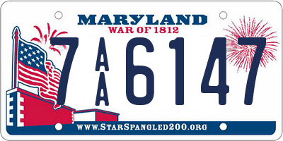 MD license plate 7AA6147