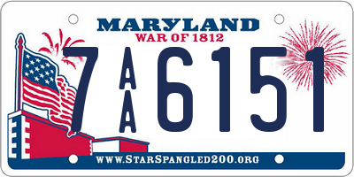 MD license plate 7AA6151