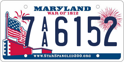 MD license plate 7AA6152