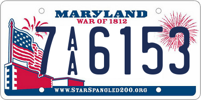 MD license plate 7AA6153