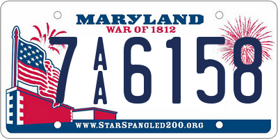MD license plate 7AA6158