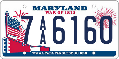 MD license plate 7AA6160