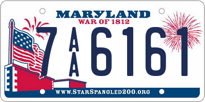 MD license plate 7AA6161