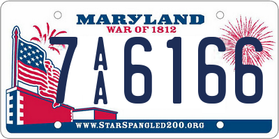 MD license plate 7AA6166