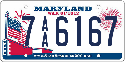 MD license plate 7AA6167