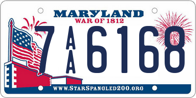 MD license plate 7AA6168