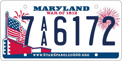 MD license plate 7AA6172