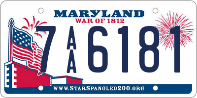 MD license plate 7AA6181