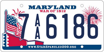 MD license plate 7AA6186