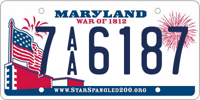 MD license plate 7AA6187