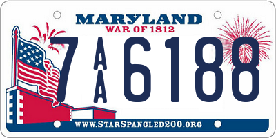 MD license plate 7AA6188