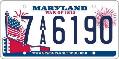 MD license plate 7AA6190