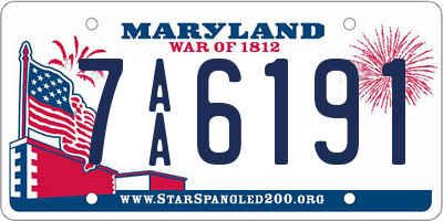 MD license plate 7AA6191