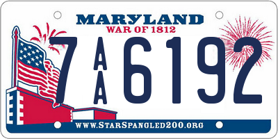 MD license plate 7AA6192