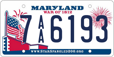 MD license plate 7AA6193