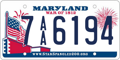 MD license plate 7AA6194