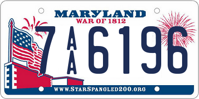 MD license plate 7AA6196