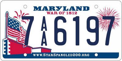 MD license plate 7AA6197