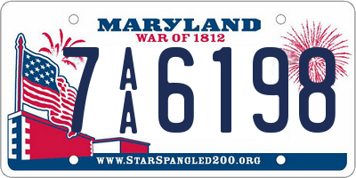 MD license plate 7AA6198