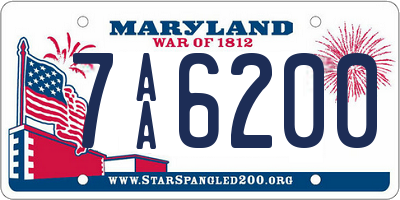 MD license plate 7AA6200