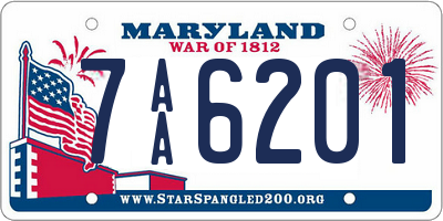 MD license plate 7AA6201