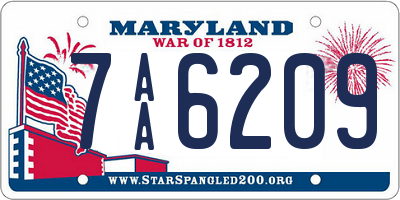 MD license plate 7AA6209