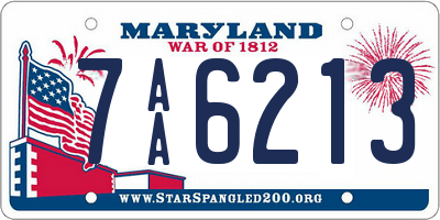 MD license plate 7AA6213