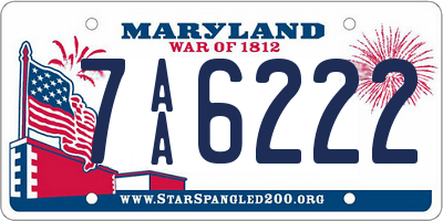 MD license plate 7AA6222