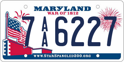 MD license plate 7AA6227