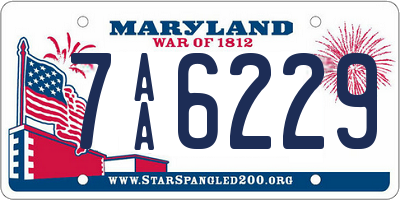 MD license plate 7AA6229