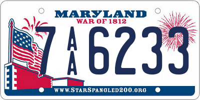 MD license plate 7AA6233