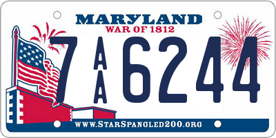 MD license plate 7AA6244