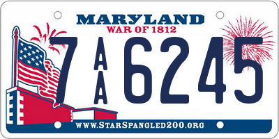 MD license plate 7AA6245