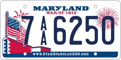 MD license plate 7AA6250